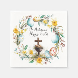 Kor med dekorativa ägg I blommigt Påsk Pappersservett