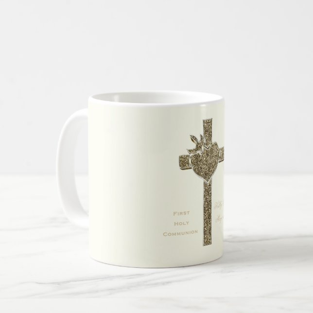 Kor med Dove och hjärtans Religiösa Kaffemugg (Framsida vänster)
