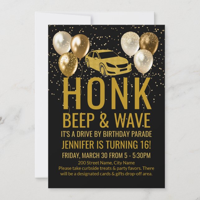 Kör med Födelsedagsfest Parad Inbjudningar (Framsida)