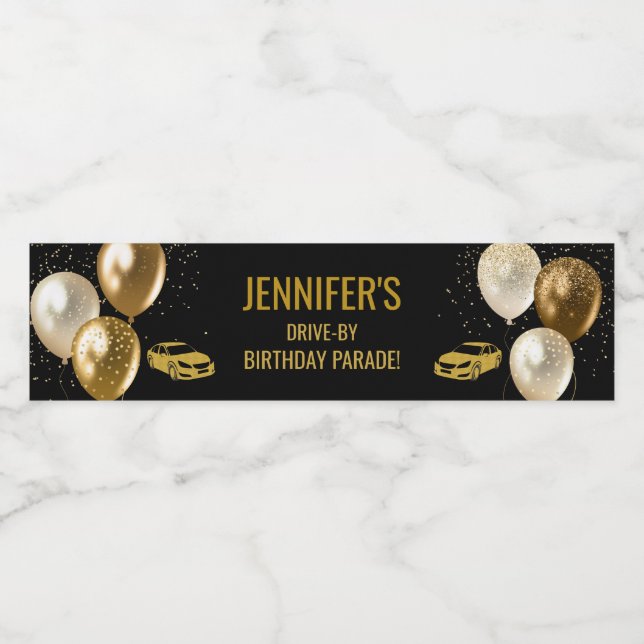 Kör med Födelsedagsfest Parad Vattenflaskor Etikett (Singel etikett)