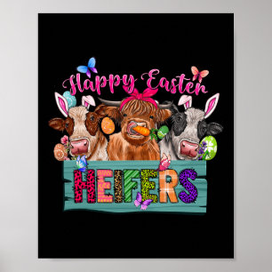 Kor med glad påsk-kvigor Påsk med äggknölar E Poster