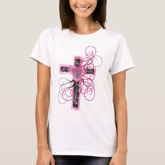 Kor med hjärta och scrollsar tee shirt