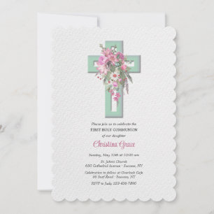 Kor med inbjudan till Blommigt Cascade-Religiösa