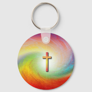 Kor med Rainbow Swirl Keychain Nyckelring