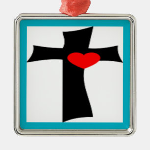 KOR MED RED HEART JULGRANSPRYDNAD METALL