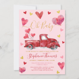 Kör med Rosa Valentine Baby Shower med hjälp av hj Inbjudningar