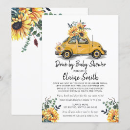 Kör med solroskans neutrala babyskor inbjudningar