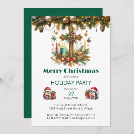 Kor med stjärnor och ljus jul inbjudningar