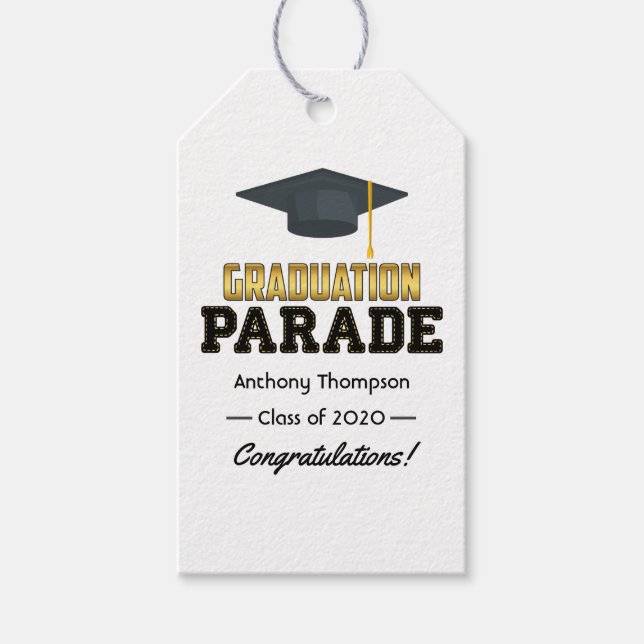 Kör med Studenten Parad Grattis Presentetikett (Framsidan)