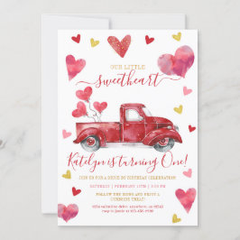 Kör med Valentine Hearts Birthday Inbjudningar