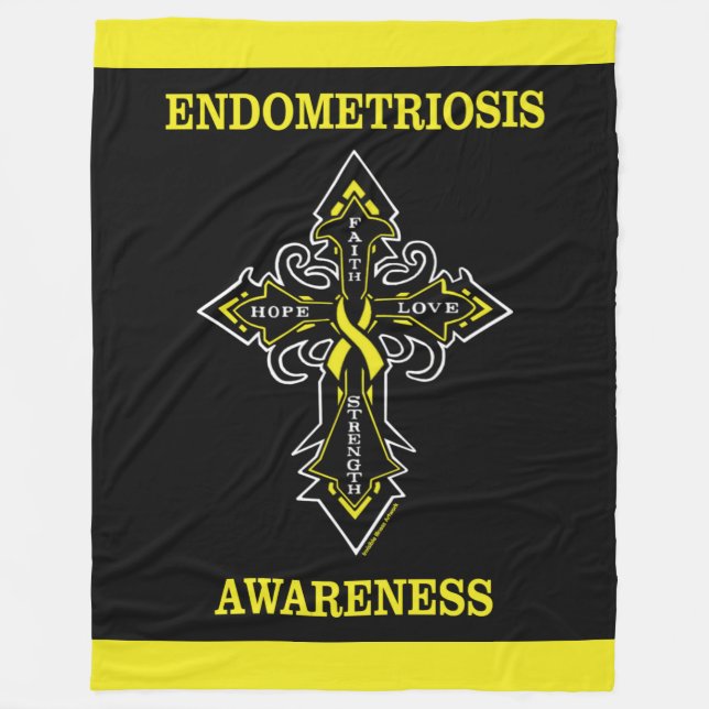 Kor/Medvetenhet.. Endometrios Fleece Blanket (Framsidan)