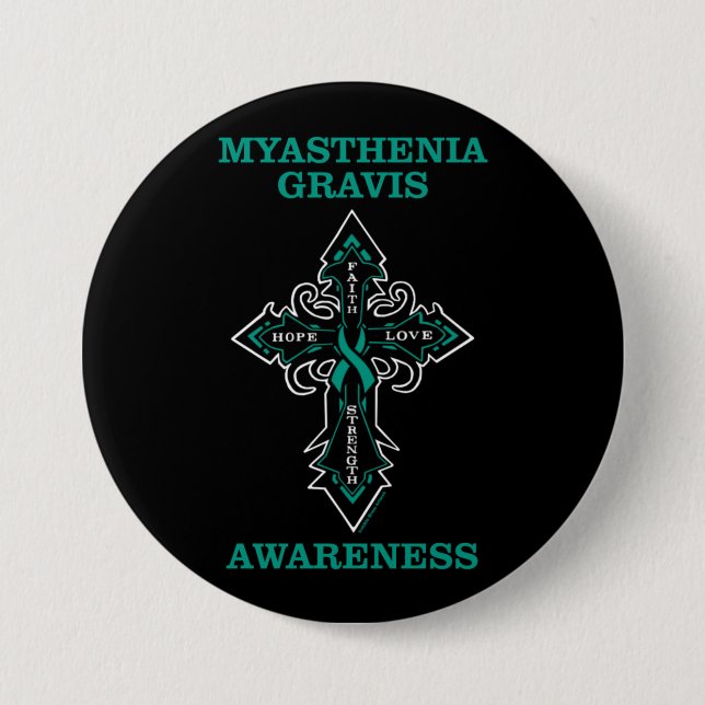 Kor/Medvetenhet.. Myasthenia Gravis Button Knapp (Framsida)