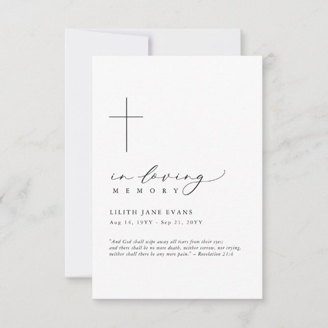 Kor-minneskort för begravningsminne (Framsida)