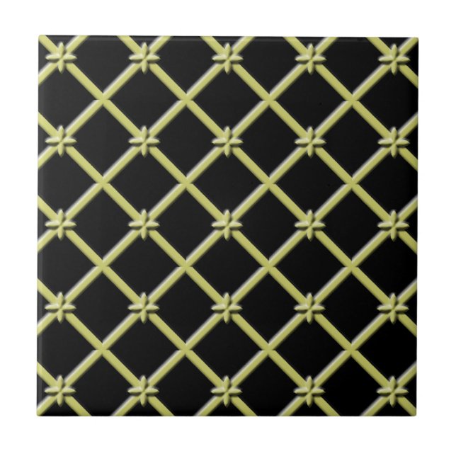 Kor Mönster Black and Golds Tile Kakelplatta (Framsidan)