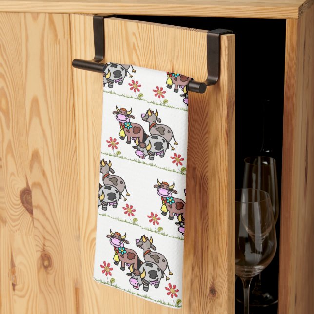 Kor Moo Blommigt Kitchen Hand Towel Kökshandduk (Thirds Fold)