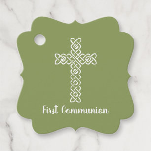 Kor Moss Grönt Communion Baptism Christening Gåvor Etiketter