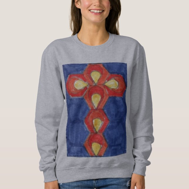 Kor Motif Dam Basic Sweatshirt T Shirt (Framsida)
