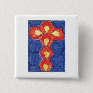 Kor Motif Square Badge Knapp