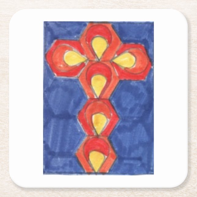 Kor Motif Square Underlägg Papper Kvadrat (Framsidan)