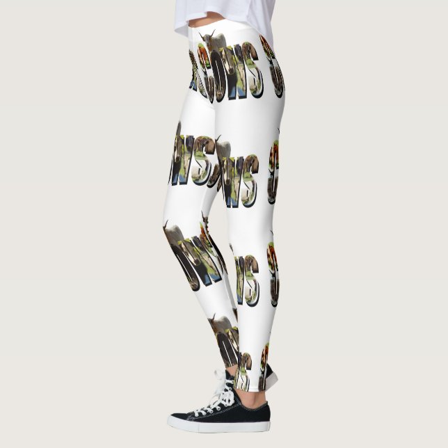 Kor Namn Bild Logotyp med kor. Leggings (Vänster)