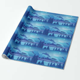 Kör ner på vägen med en julgran presentpapper