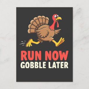 Kör Nu Gobble Senare Kalkonlöparmaraton Inbjudan Vykort