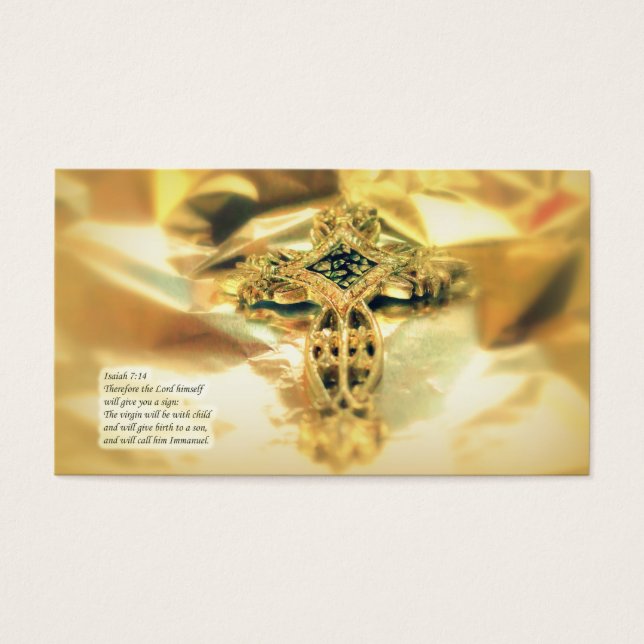 Kor och bibelcitat - jul visitkort (Framsidan)