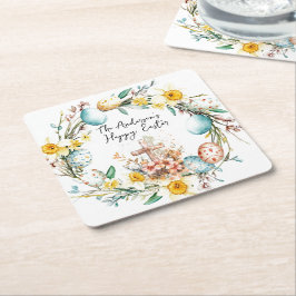 Kor och blommigt Påsk Underlägg Papper Kvadrat