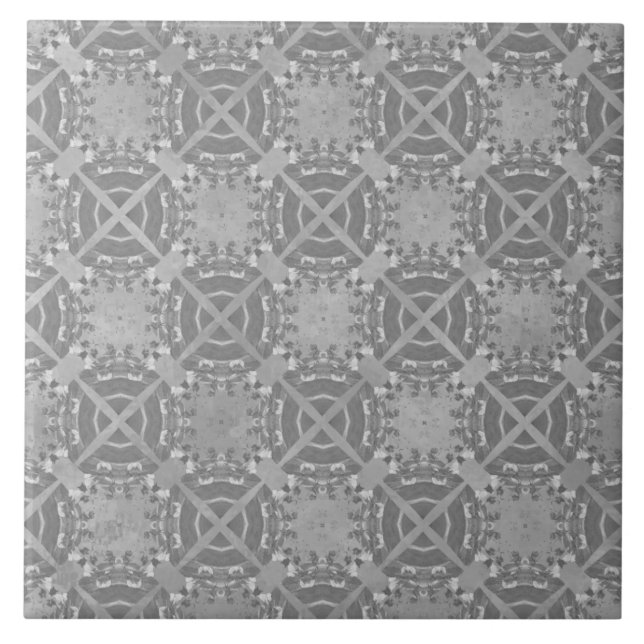 Kor och cirklar Grått Geometric Mönster Kakelplatta (Framsidan)