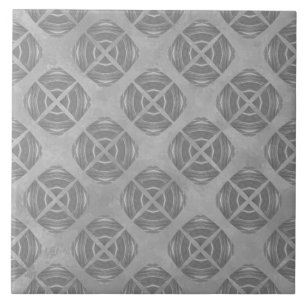 Kor och cirkulär Grått Geometriskt Mönster Kakelplatta