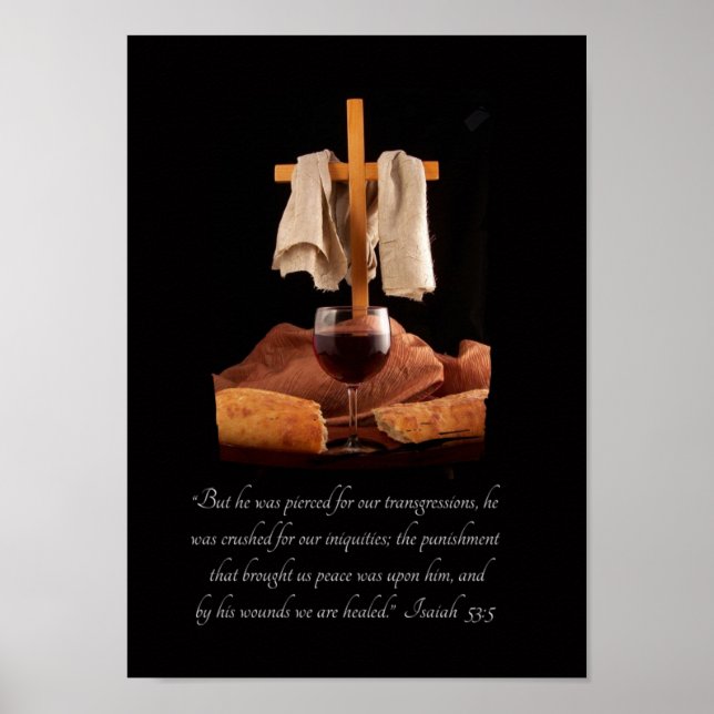 Kor och Communion Isaiah 53:5 Poster om skript (Framsidan)