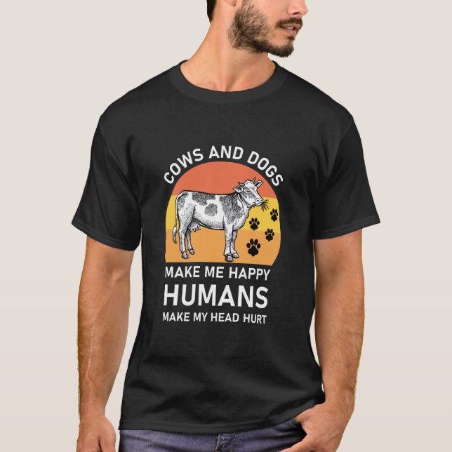 KOR OCH HUNDAR GÖR MIG GLAD  - ROLIGT T SHIRT (Framsida)