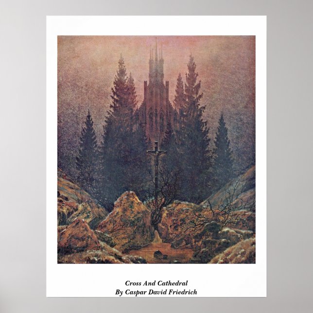 Kor och katedral av Caspar David Friedrich Poster (Framsidan)