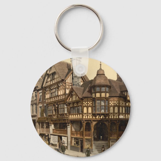 Kor och Rows, Chester, Cheshire, England Nyckelring (Framsida)