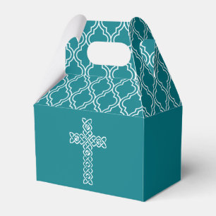 Kor om Mörk Teal First Communion Presentaskar