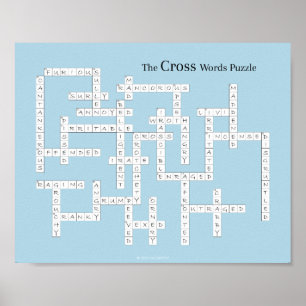 Kor Ord puzzle Grumpy Vocabulary Humor Blue Poster