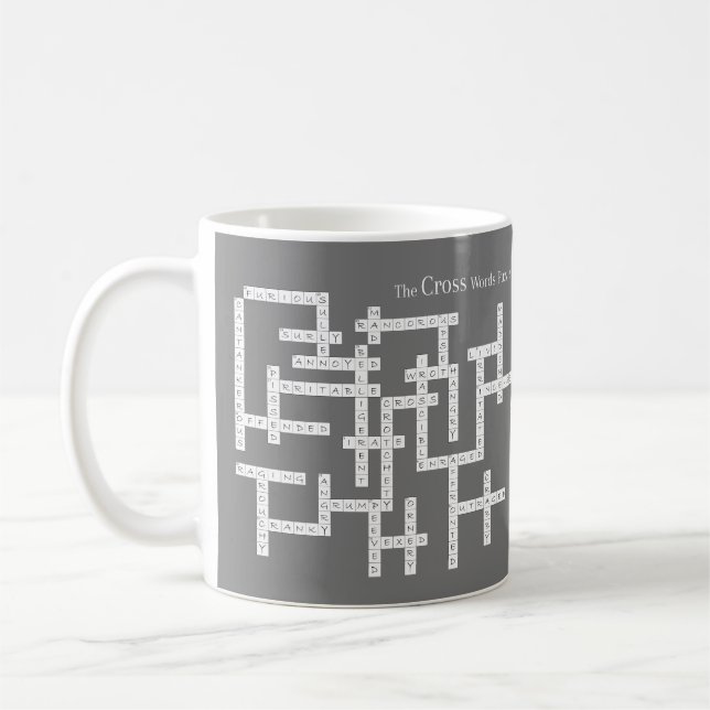 Kor Ord Puzzle Semantics Humor Grått Kaffemugg (Vänster)