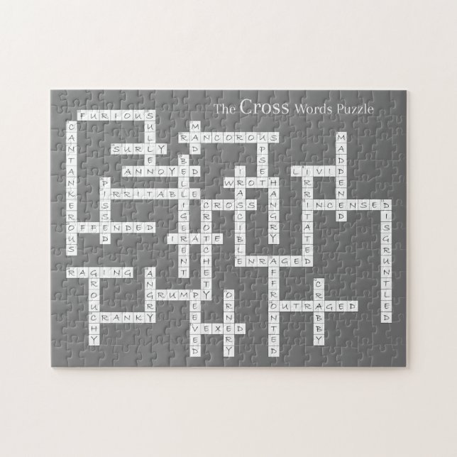 Kor Ord Puzzle Semantics Humor Grått Pussel (Horisontell)