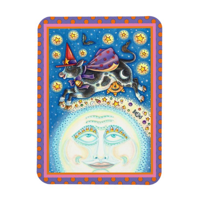 KÖR ÖVER MÄNNISKOR I MÅNE, FÄRGLÖST STOLLIG MAGNET (Vertikal)