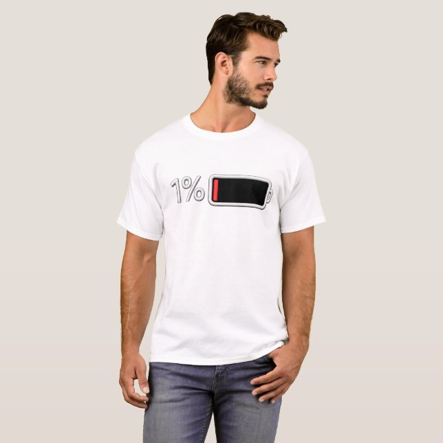  Kör på 1%... men fortsätter fortfarande. ⚡🧢👕  T Shirt (Hel framsida)