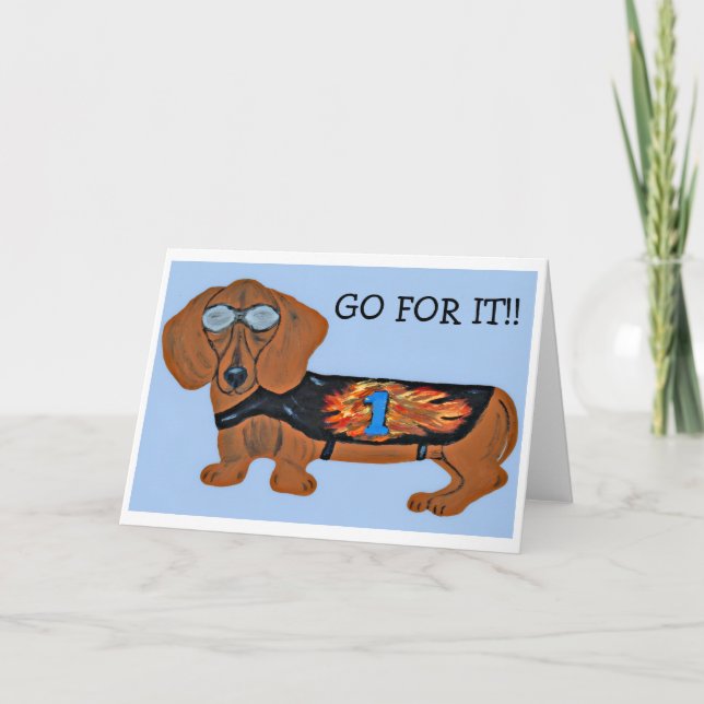 Kör på! Dachshund-racer Kort (Framsida)
