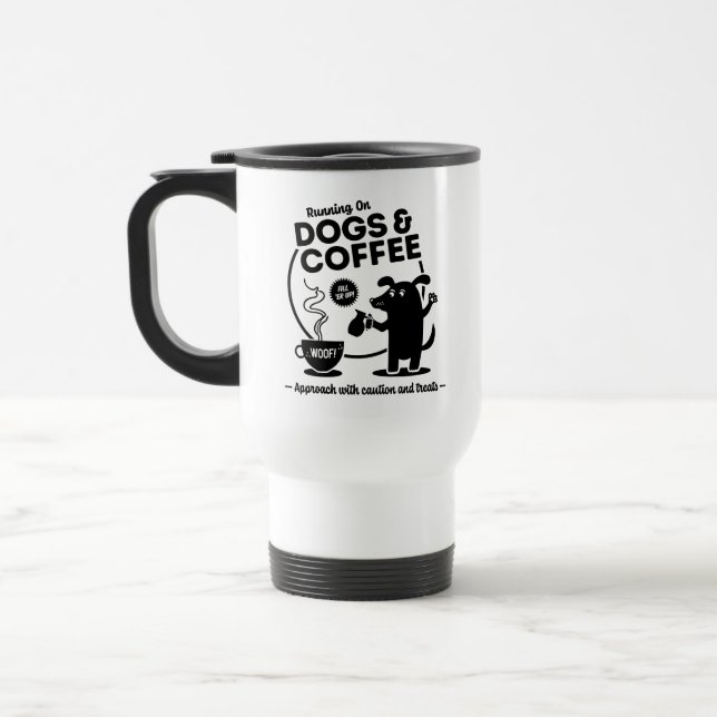 Kör på hundar och kaffe resemugg (Vänster)