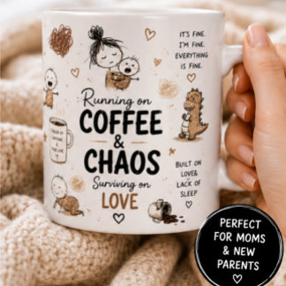 Kör på Kaffe & Kaos Mamma Humor Kaffemugg
