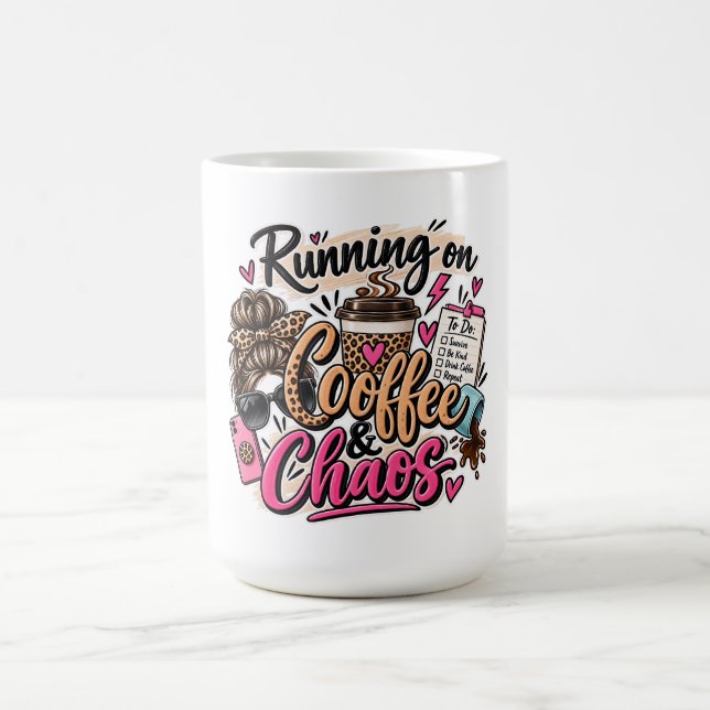 Kör på kaffe och kaos leopard tovig klump kaffemugg (Center)