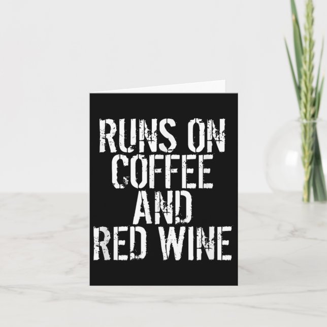 Kör på kaffe och rött vin  kort (Framsida)
