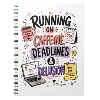 Kör på koffein, deadlines & vanföreställning antec anteckningsbok