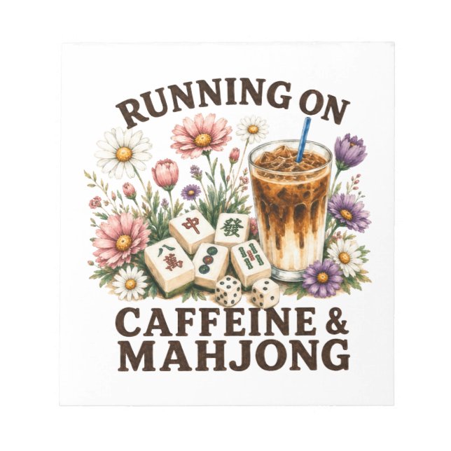 Kör på Koffein & Mahjong Anteckningsblock (Framsida)