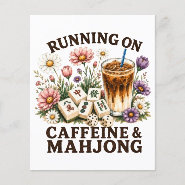 Kör på Koffein & Mahjong Flygblad (Framsidan)