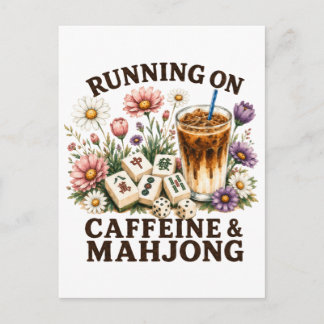 Kör på Koffein & Mahjong Inbjudan Vykort