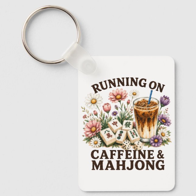 Kör på Koffein & Mahjong Nyckelring (Framsida)